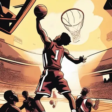 In the climactic scene, the protagonist unleashed an incredible power, shattering the backboard during an intense basketball match.
