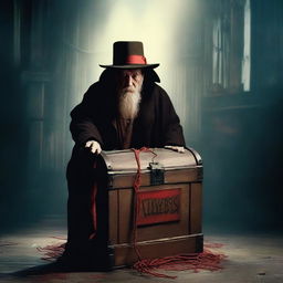 A high-quality, live-action photograph horror movie poster titled 'THE DYBBUK BOX'