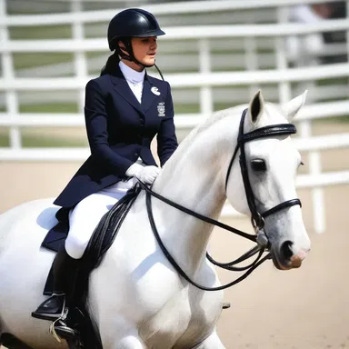 The fashion-forward equestrian sported a stunning silver bridle on her horse at the competition.