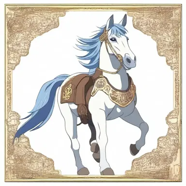 In the anime series, the protagonist's loyal steed donned an intricately designed bridle adorned with mystical symbols.
