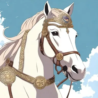 In the anime series, the protagonist's loyal steed donned an intricately designed bridle adorned with mystical symbols.
