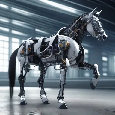 In the futuristic world of the novel, the advanced robotic horses were programmed to bridle and respond flawlessly to their riders' commands.
