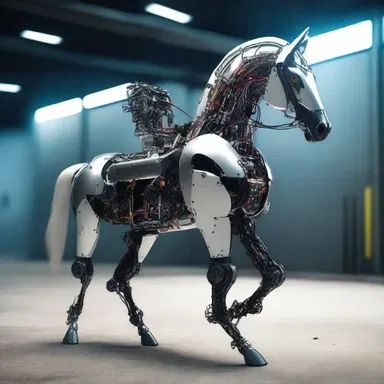 In the futuristic world of the novel, the advanced robotic horses were programmed to bridle and respond flawlessly to their riders' commands.