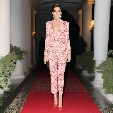 The bold and unconventional outfit she wore to the event was certain to bridle the conservative fashion norms of the evening.