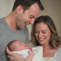 Show the powerful moment where the newborn's cries fill the room and Alex and Emily hold their baby for the first time. Highlight the shared joy and love as the couple transitions into a family. Transition to a montage of parenthood challenges and triumphs.