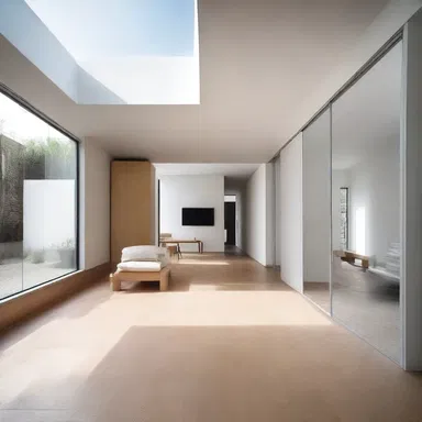 The minimalist design of the house reflected a sense of retardation, with the decrease in the number of walls and dividers.