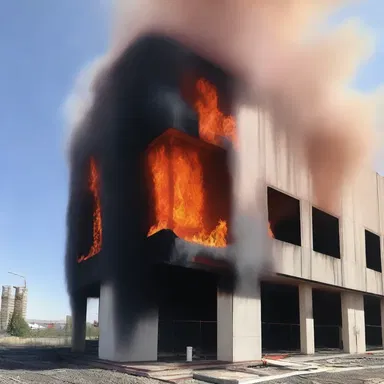 The fire-retardant paint used in the building design helped prevent the spread of flames in case of fire.