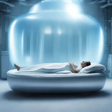 In the science fiction novel, the protagonist is suspended in cryogenic sleep for hundreds of years, experiencing extreme retardation in time.