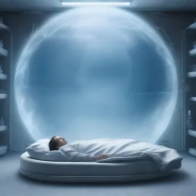In the science fiction novel, the protagonist is suspended in cryogenic sleep for hundreds of years, experiencing extreme retardation in time.