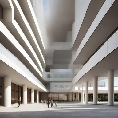 The design of the building follows a duple time rhythm with two evenly spaced columns in each section.