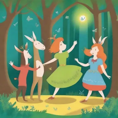 The magical creatures in the enchanted forest danced to the spellbinding music played in duple time.