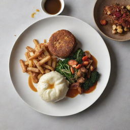 A plate featuring immaculately presented food next to a dish of messy, untidy food