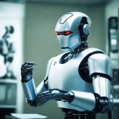 In the distant future, robots developed the ability to cavil with their human creators, often questioning their decisions and motives.