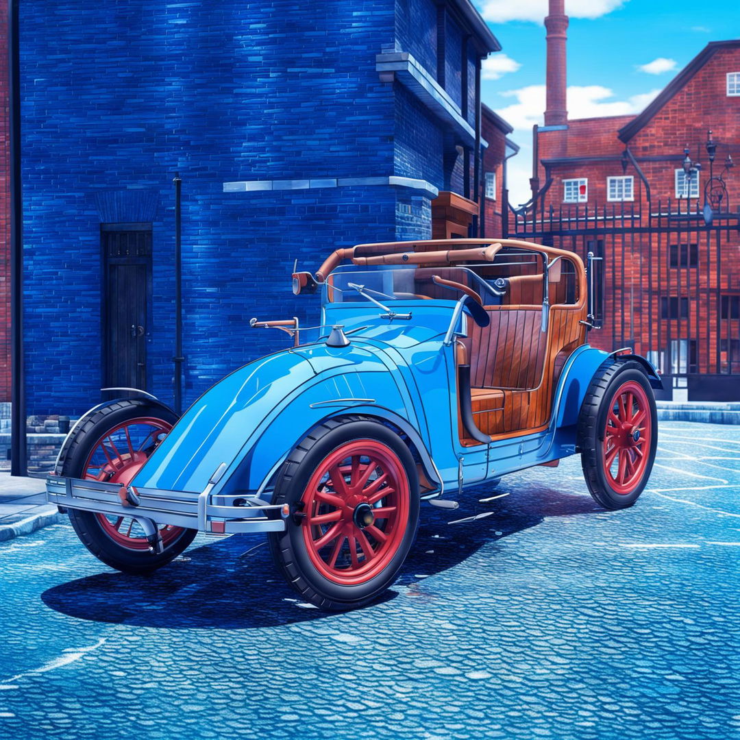 A high-quality digital art piece imagining a Volkswagen in the 1910s