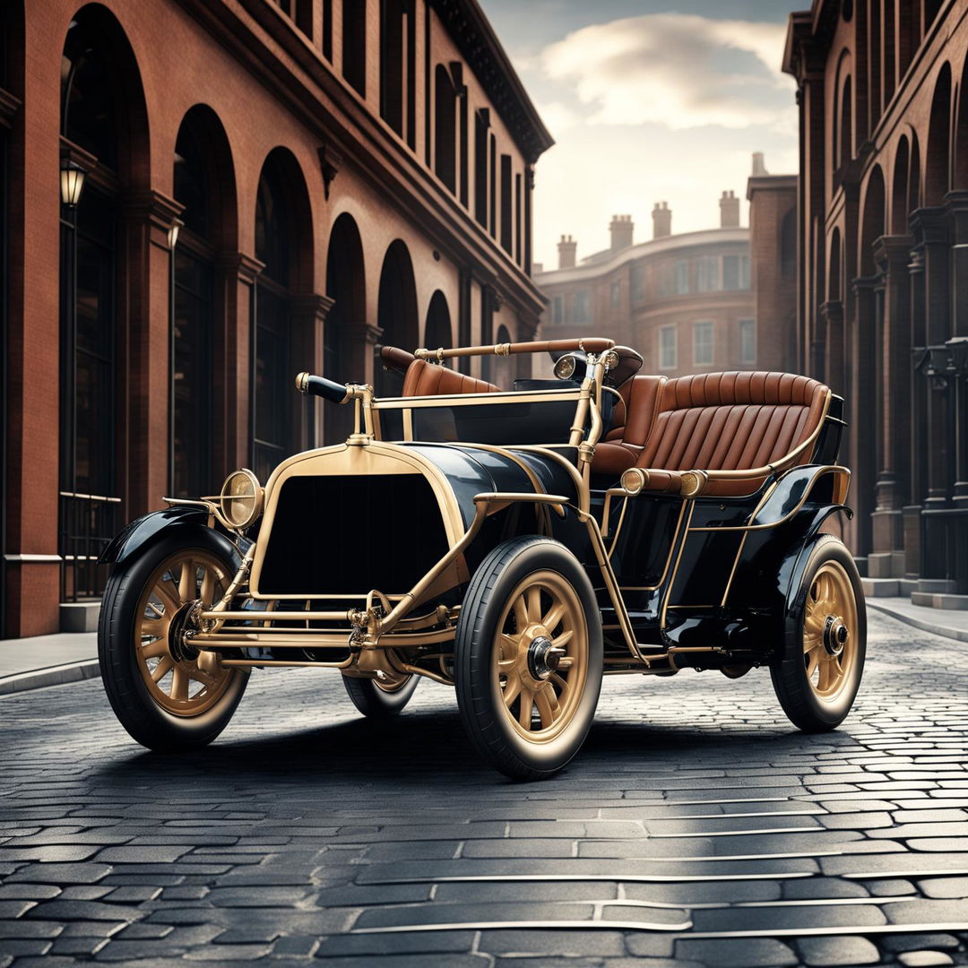 A captivating digital art piece depicting a Lexus as if it were designed in the 1910s