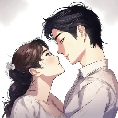 In the novel, the protagonist gently caressed his lover's face, expressing his affection.