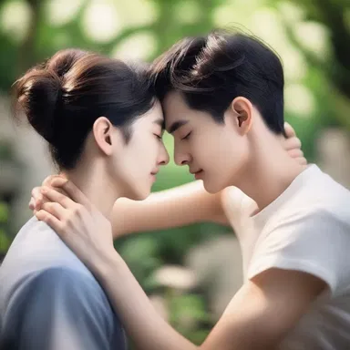 In the novel, the protagonist gently caressed his lover's face, expressing his affection.