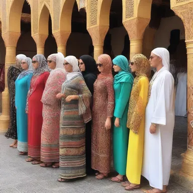 The fashion-conscious tourists were excited to explore the colorful souk and buy traditional Arabian garments.