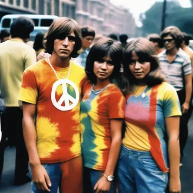 In the 1960s, wearing peace sign necklaces and tie-dye clothing became a fashionable way for youth to express their civil disobedience against the Vietnam War.