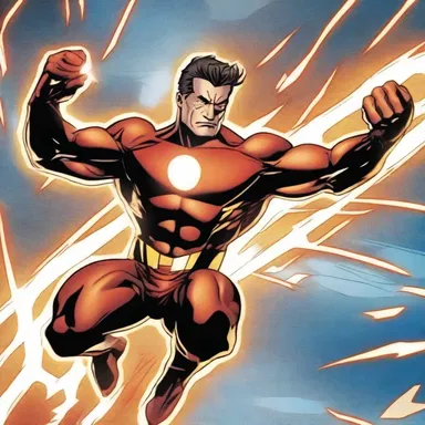 In the comic book series, the superhero gains his immense strength and powers from an experimental plasma protein injection.