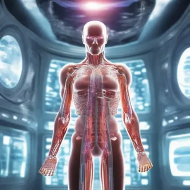 In the science fiction movie, humans in the future have advanced plasma protein technology that can cure any disease instantly.