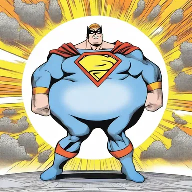 The superhero's superpower was his ability to transform into a giant ball with incredible rotundity, crushing all his enemies in his path.