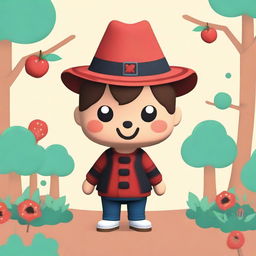 A high-quality digital art piece featuring Freddy Krueger from 'A Nightmare on Elm Street', reimagined as an adorable character in the style of 'Animal Crossing'