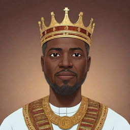 Generate an AI animated cartoon as part of an African tale, illustrating the wise and just king ruling over his people, reflecting his wisdom and fair leadership.