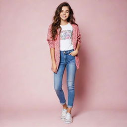 Vibrant and trendy teenage fashion, including clothes, shoes and accessories, in a variety of current global styles