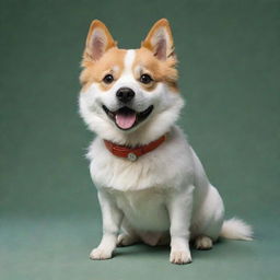 A dog styled in a Studio Ghibli animation
