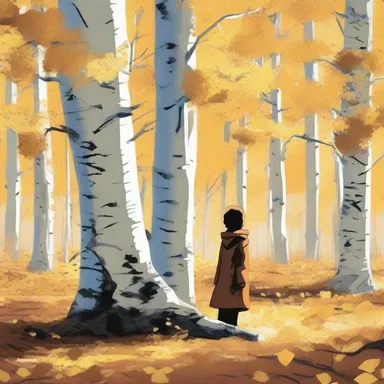 In the movie, the protagonist finds solace beneath the shimmering leaves of an aspen tree, symbolizing a turning point in their journey.
