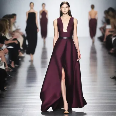 The designer showcased a stunning iodine-colored dress on the runway.