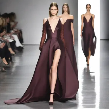 The designer showcased a stunning iodine-colored dress on the runway.