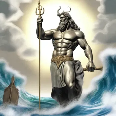 In Greek mythology, the god of the sea, Poseidon, is often depicted holding a trident tipped with iodine.