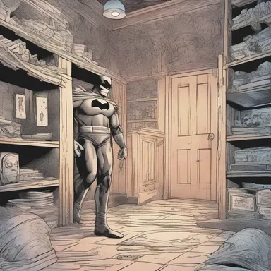 In the comic book, the superhero carves an intricate design into the villain's hideout.