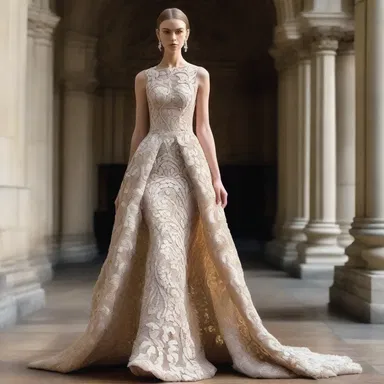 The talented designer carved a stunning dress out of a single piece of fabric.