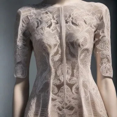 The fashion designer carved intricate patterns on the dress using delicate tools.