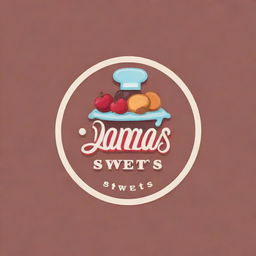 Generate a creative, high-definition logo for a cooking page named Dana's Sweets, featuring elements related to baking and sweets.