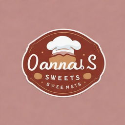 Generate a creative, high-definition logo for a cooking page named Dana's Sweets, featuring elements related to baking and sweets.