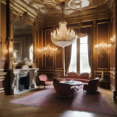 The house had an incurably lavish interior, with grand chandeliers and ornate decor.