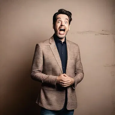 Despite his efforts, his humorlessly delivered punchline fell flat among the audience.