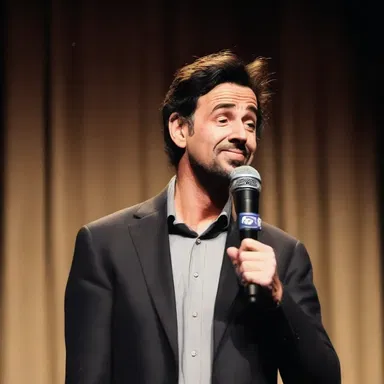 Despite his efforts, his humorlessly delivered punchline fell flat among the audience.