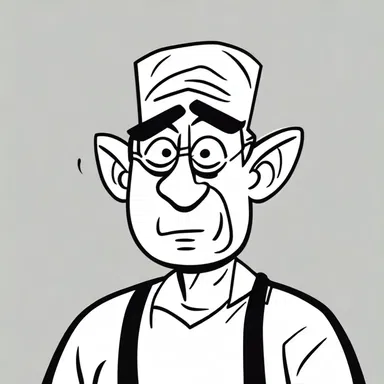 The stern character always appeared humorlessly and had an expressionless face in the cartoons.