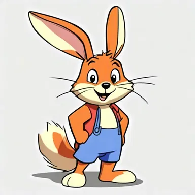 The cautious rabbit character in the animated series always remained leery of the mischievous fox.
