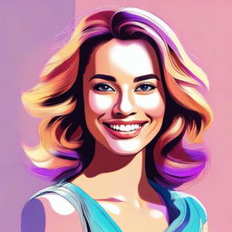 A digital art portrait of a stylish and attractive young woman