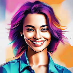 A digital art portrait of a stylish and attractive young woman