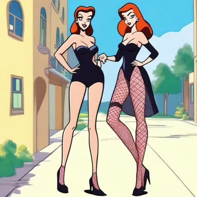 The animated character wore fishnet stockings as part of her eccentric fashion style in the cartoon series.
