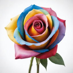 A colorful rose on a white background in the style of Picasso