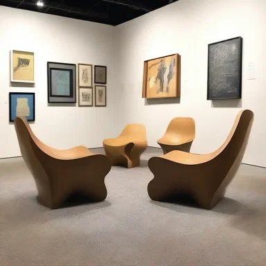 The art exhibit showcased various forms of seating, highlighting the creativity and functionality of these designs.