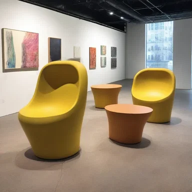 The art exhibit showcased various forms of seating, highlighting the creativity and functionality of these designs.